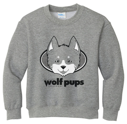 WolfPups Sm Youth GRAY CREWNECK